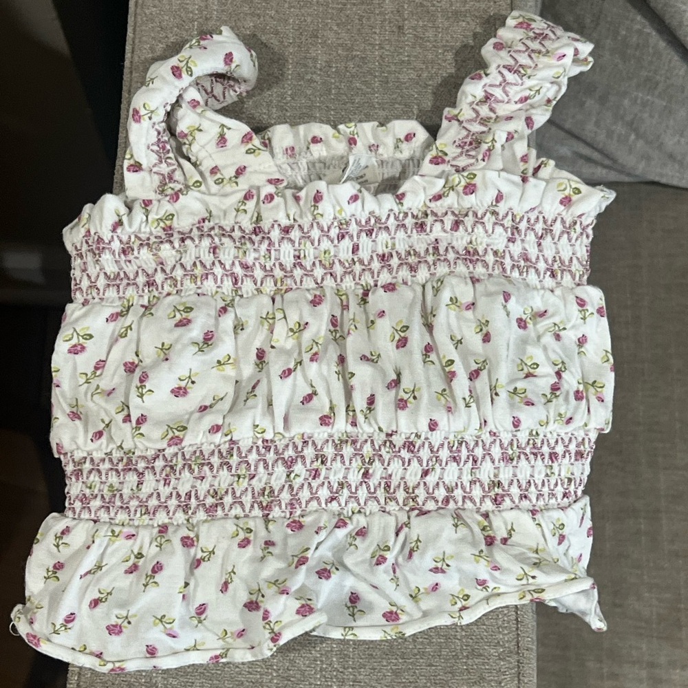 Kate Quinn Baby Tank with Pink and Green Floral Design
